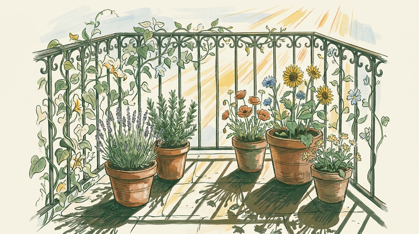 Südbalkon: Pflanzen, Hitze und Wildbienen